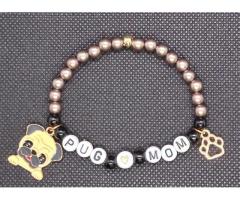 Pug Mom Bracelet – Mocha Pearl