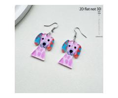 Cotton Candy Pup | Dangle Earrings